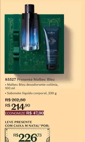 Oferta de O boticario - Presente Malbec Bleu por R$214,9 em O Boticário