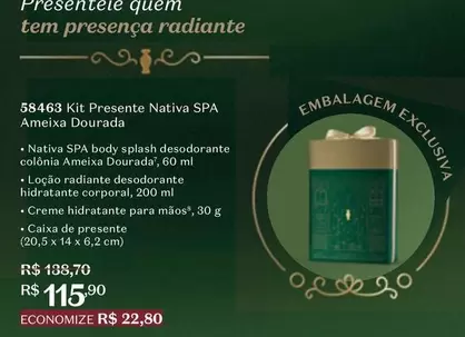 Oferta de Nativa - Kit Presente por R$115,9 em O Boticário