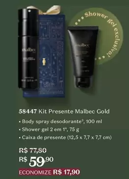 Oferta de O boticario - Kit Presente Malbec Gold por R$59,9 em O Boticário