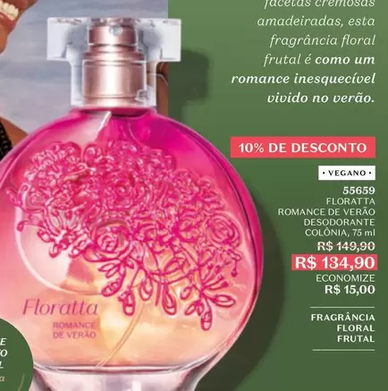 Oferta de Floratta - Romance De Verão Desodorante Colônia por R$134,9 em O Boticário