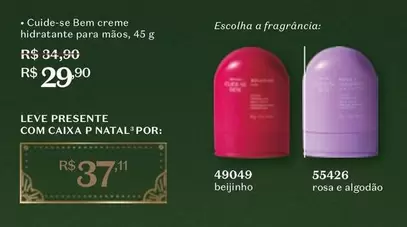 Oferta de Escolhido - Beem Creme Hidratante Para Najos por R$29,9 em O Boticário