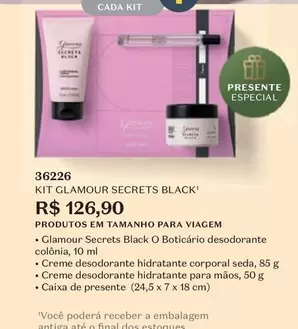 Oferta de Glamour - Secrets Black por R$126,9 em O Boticário