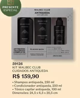 Oferta de Malbec - Kit Club Cuidados Antiqueda por R$159,9 em O Boticário