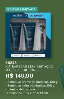 Oferta de Malbec - Kit Sem Irritacao  E Dr. Jones por R$149,9 em O Boticário