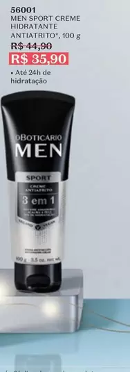 Oferta de O boticario - Men Sport Creme Hidratante Antiavitato por R$35,9 em O Boticário