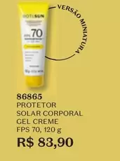 Oferta de Solar - Protetor Gel Creme Fps 70 por R$83,9 em O Boticário