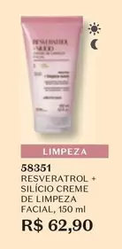 Oferta de O boticario - Resveratrol + Silicio Creme De Limpeza Facial por R$62,9 em O Boticário