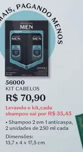 Oferta de Kit Cabelos por R$70,9 em O Boticário