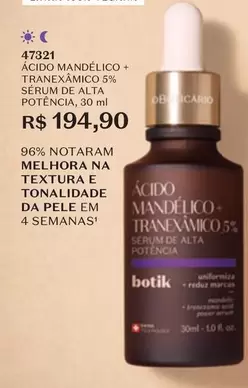 Oferta de O boticario - Acido Mandelico + Tranexamico 5% Sérum De Alta Potência, 3m por R$194,9 em O Boticário