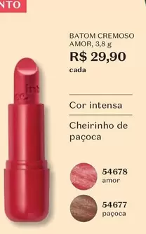 Oferta de Cremoso - Batom Cremoso Amor por R$29,9 em O Boticário