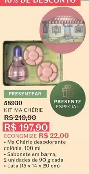 Oferta de O boticario - Kit Cherie por R$197,9 em O Boticário