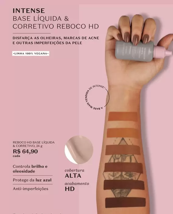 Oferta de Intense Base Liquida & Correttivo Reboco Hd por R$64,9 em O Boticário