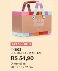 Oferta de O boticario - Cestino Em Metal por R$54,9 em O Boticário