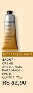 Oferta de Creme Antissinais Para Mãos Fps 15 Quinoa por R$52,9 em O Boticário