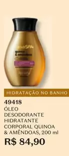 Oferta de O boticario - Óleo Desodorante Hidratante Corporal Quinoa & Amêndoas por R$84,9 em O Boticário