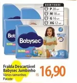 Oferta de Jumbinho - Fralda Descartável Babysec por R$16,9 em Atacadão