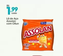 Oferta de Assolan - Lã De Aço Com O8un por R$1,99 em Rissul