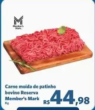 Oferta de Member's Mark - Carne Moida De Patinho Bovino Reserva por R$44,98 em Sam's Club