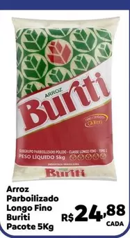 Oferta de Buriti - Arroz Parboilizado Longo Fino por R$24,88 em Max Atacadista