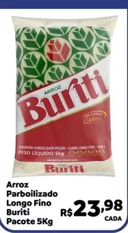 Oferta de Buriti - Arroz Parboilizado Longo Fino por R$23,98 em Max Atacadista