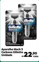 Oferta de Gillette - Aparelho Mach 3 Carbono por R$22,9 em Max Atacadista