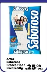 Oferta de Saboroso - Arroz Branco Tipo 1 por R$25,98 em Max Atacadista