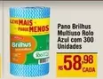 Oferta de Leve - Pano Multiuso Rolo Azul Com 300 Unidades por R$58,98 em Max Atacadista