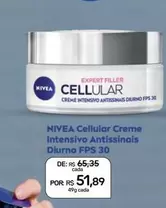 Oferta de Nivea - Cellular Creme Intensivo Antissinais Diurno FPS 30 por R$51,89 em Drogal