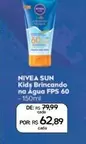 Oferta de Nivea Sun - Kids Brincando Na Agua Fps 60 por R$62,89 em Drogal