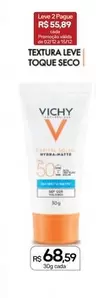 Oferta de Vichy -  Textura Leve Toque Seco  por R$68,59 em Drogal