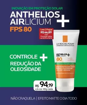 Oferta de La Roche-Posay - Controle + Redução Da Oleosidade por R$94,19 em Drogal