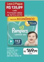 Oferta de Pampers - Confort Sec Maxi  por R$169,99 em Drogal