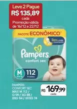 Oferta de Pampers - Confort Sec Maxi  por R$169,99 em Drogal