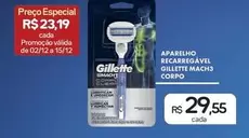 Oferta de Gillette - Apprelho Recarregável Mach3 Corpo por R$29,55 em Drogal