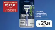 Oferta de Gillette - Apprelho Recarregável Mach3 Corpo por R$29,55 em Drogal