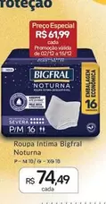 Oferta de Bigfral - Roupa Intima Noturna por R$74,49 em Drogal