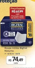 Oferta de Bigfral - Roupa Intima Noturna por R$74,49 em Drogal