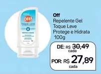 Oferta de Off - Repelente Gel Toque Leve Protege E Hidrata por R$27,89 em Drogal