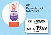 Oferta de Off - Repelente Loção Kids por R$19,89 em Drogal