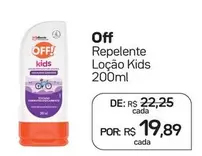 Oferta de Off - Repelente Loção Kids por R$19,89 em Drogal