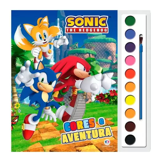 Oferta de Livro Sonic Aquarela Cores e Aventura 1 Unidade por R$9,99 em Drogal