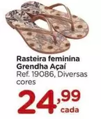 Oferta de Grendha - Rasteira Feminina  Açaí por R$24,99 em Carrefour