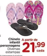 Oferta de De   - Chinelo Infantil Personagens por R$21,99 em Carrefour