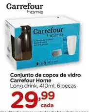 Oferta de Carrefour - Conjunto de copos de vidro Home por R$29,99 em Carrefour