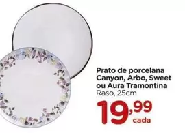 Oferta de Tramontina - Prato De Porcelana Canyon, Arbo, Sweet Ou Aura por R$19,99 em Carrefour