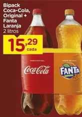 Oferta de Coca-Cola - Bipack , Original + Fanta Laranja por R$15,29 em Carrefour