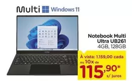 Oferta de Ultra - Notebook  UB261 por R$115,9 em Carrefour