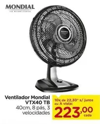 Oferta de Mondial - Ventilador Vtx40 Tb por R$223 em Carrefour