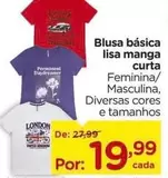 Oferta de Lisa - Blusa básica  manga curta por R$19,99 em Carrefour