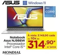 Oferta de Asus - Notebook NJ986W por R$314,9 em Carrefour